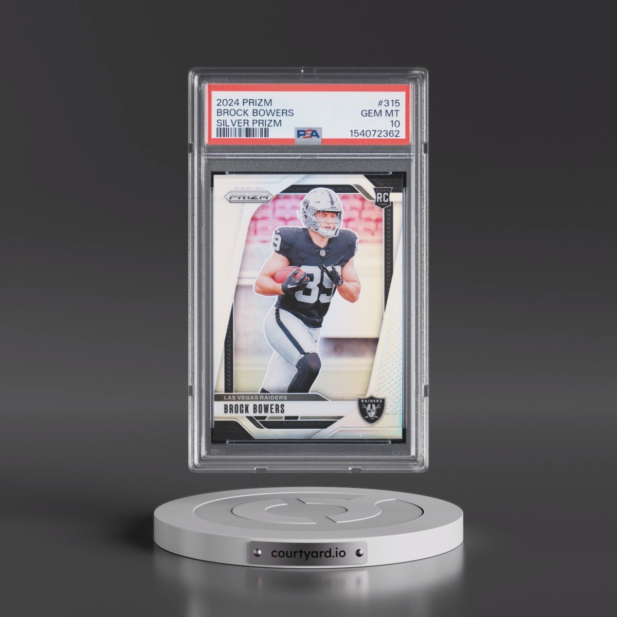 2024 Panini Prizm #315 Brock Bowers - Silver Prizm (PSA 10 GEM MINT)