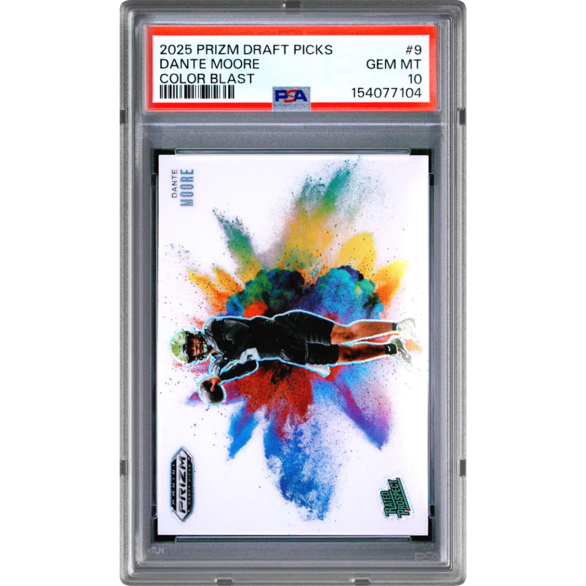 2025 Panini Prizm Draft Picks Color Blast #9 Dante Moore (PSA 10 GEM MINT)