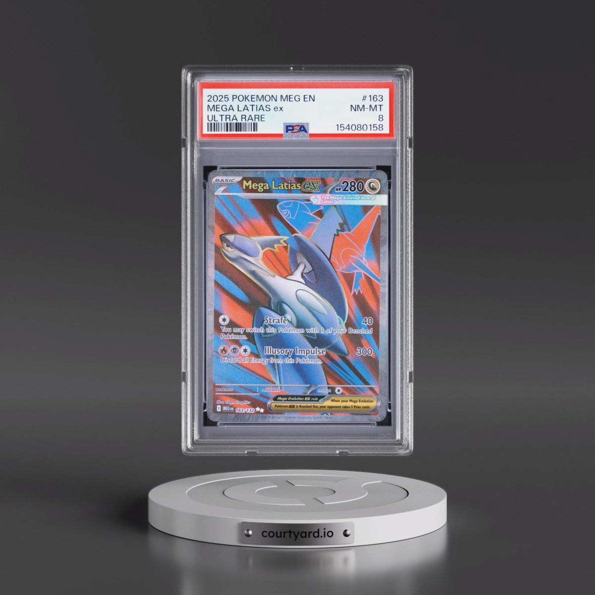 2025 Pokémon Meg EN-Mega Evolution #163 Mega Latias EX - Holo Ultra Rare (PSA 8 NM-MT)