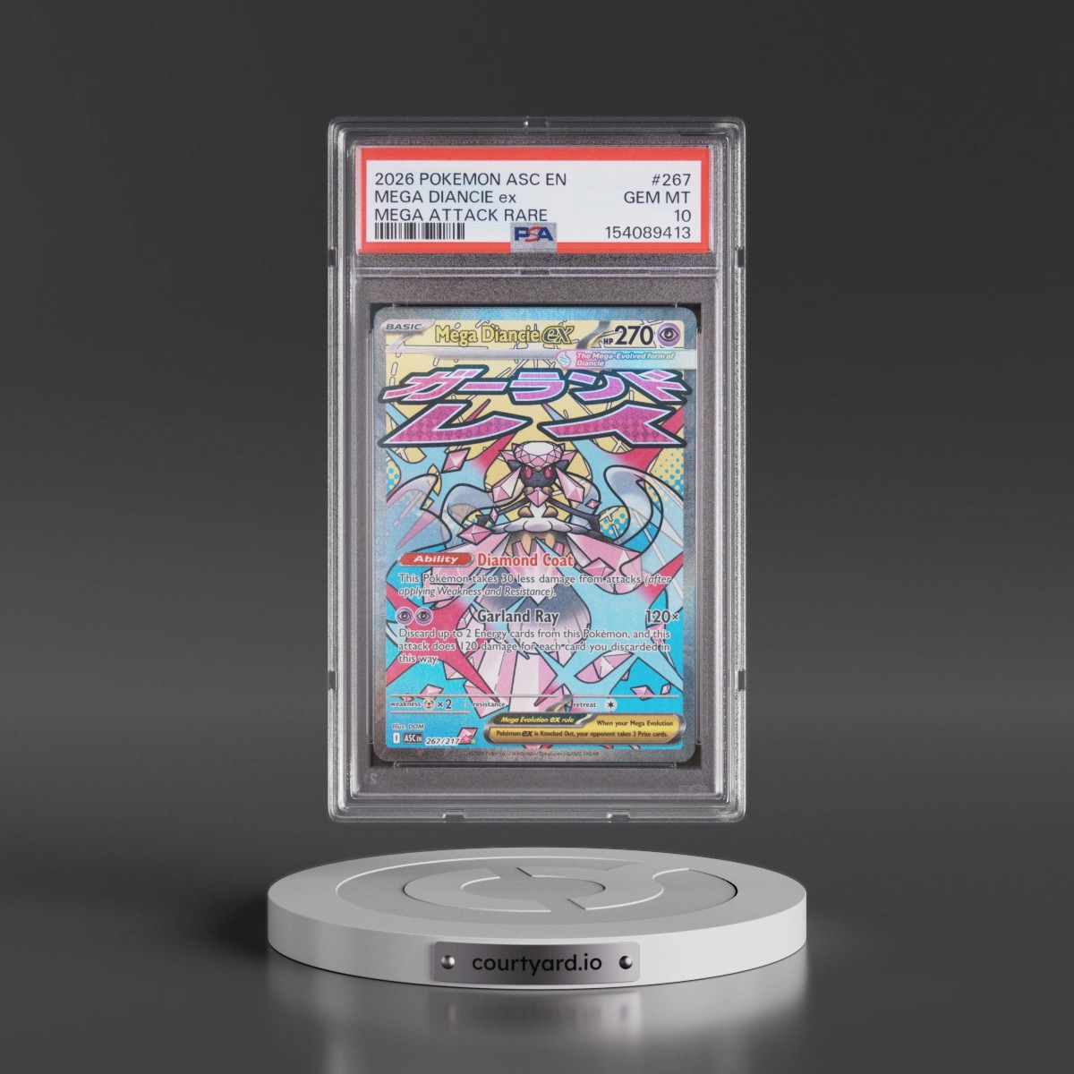 2026 Pokémon Asc EN-Ascended Heroes #267 Mega Diancie EX - Holo Mega Attack Rare (PSA 10 GEM MINT)
