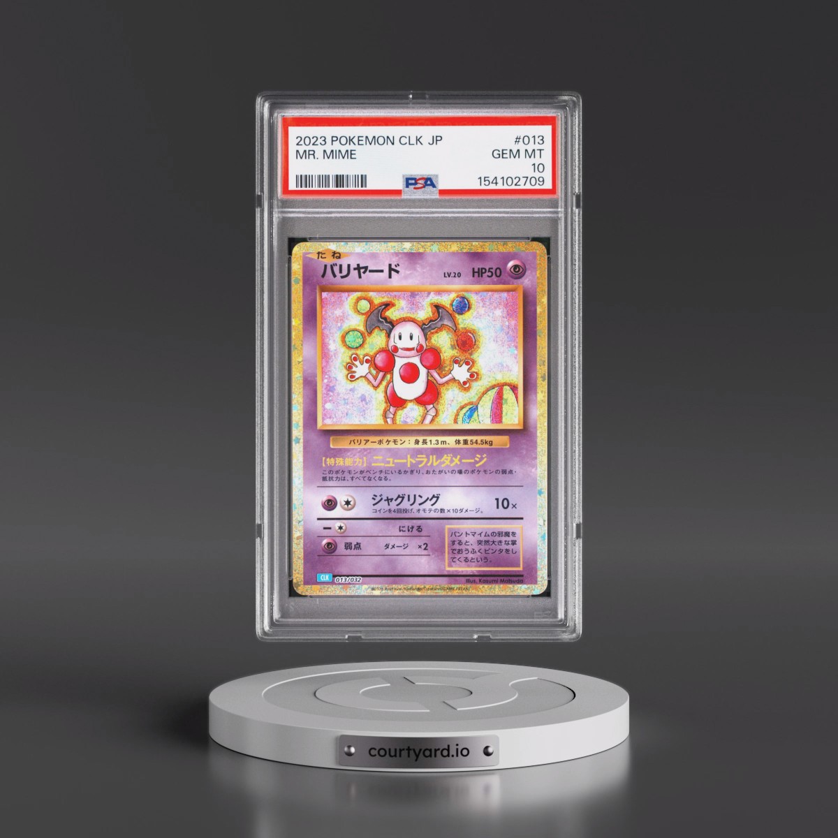 2023 Pokémon Clk-Trading Card Game Classic Blastoise & Suicune EX Deck #013 Mr. Mime (PSA 10 GEM MINT)