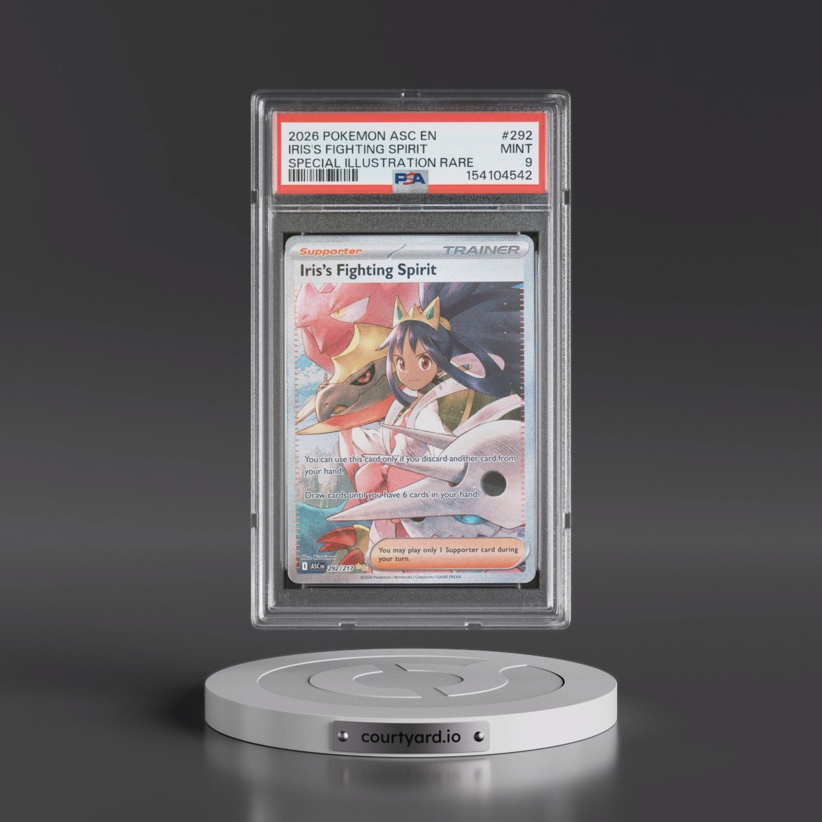 2026 Pokémon Asc EN-Ascended Heroes #292 Iris's Fighting Spirit - Special Illustration Rare (PSA 9 MINT)