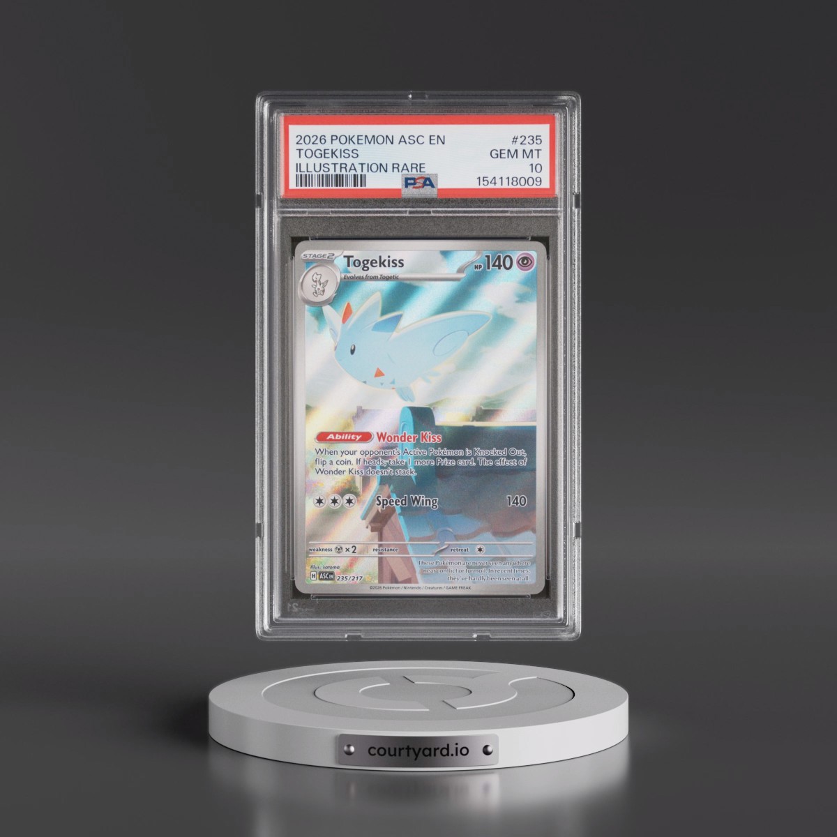 2026 Pokémon Asc EN-Ascended Heroes #235 Togekiss - Illustration Rare (PSA 10 GEM MINT)