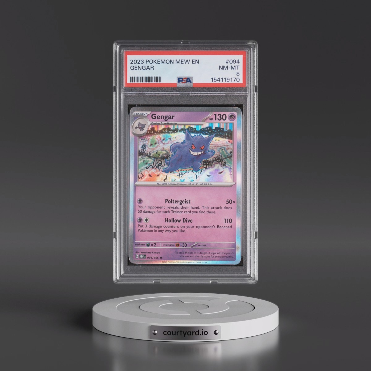 2023 Pokémon Mew EN-151 #094 Gengar (PSA 8 NM-MT)