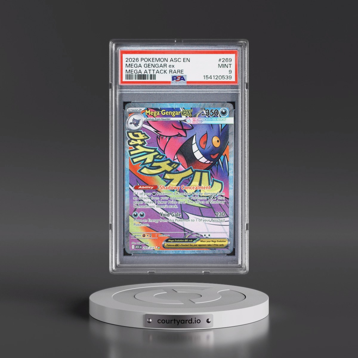 2026 Pokémon Asc EN-Ascended Heroes #269 Mega Gengar EX - Holo Mega Attack Rare (PSA 9 MINT)