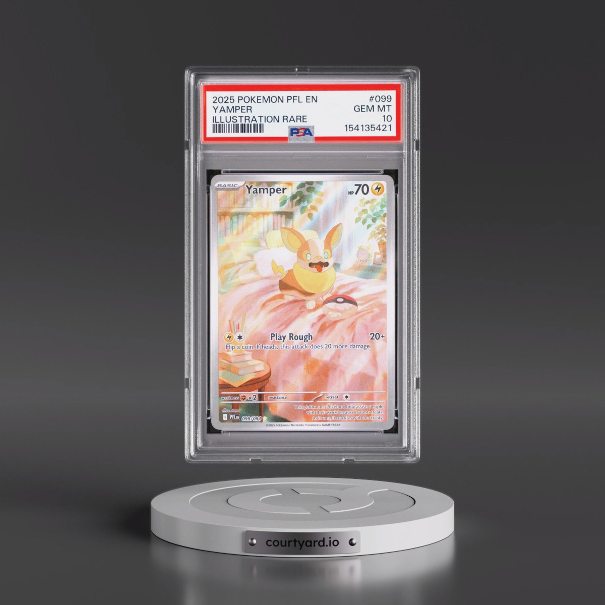 2025 Pokémon Pfl EN-Phantasmal Flames #099 Yamper - Illustration Rare (PSA 10 GEM MINT)