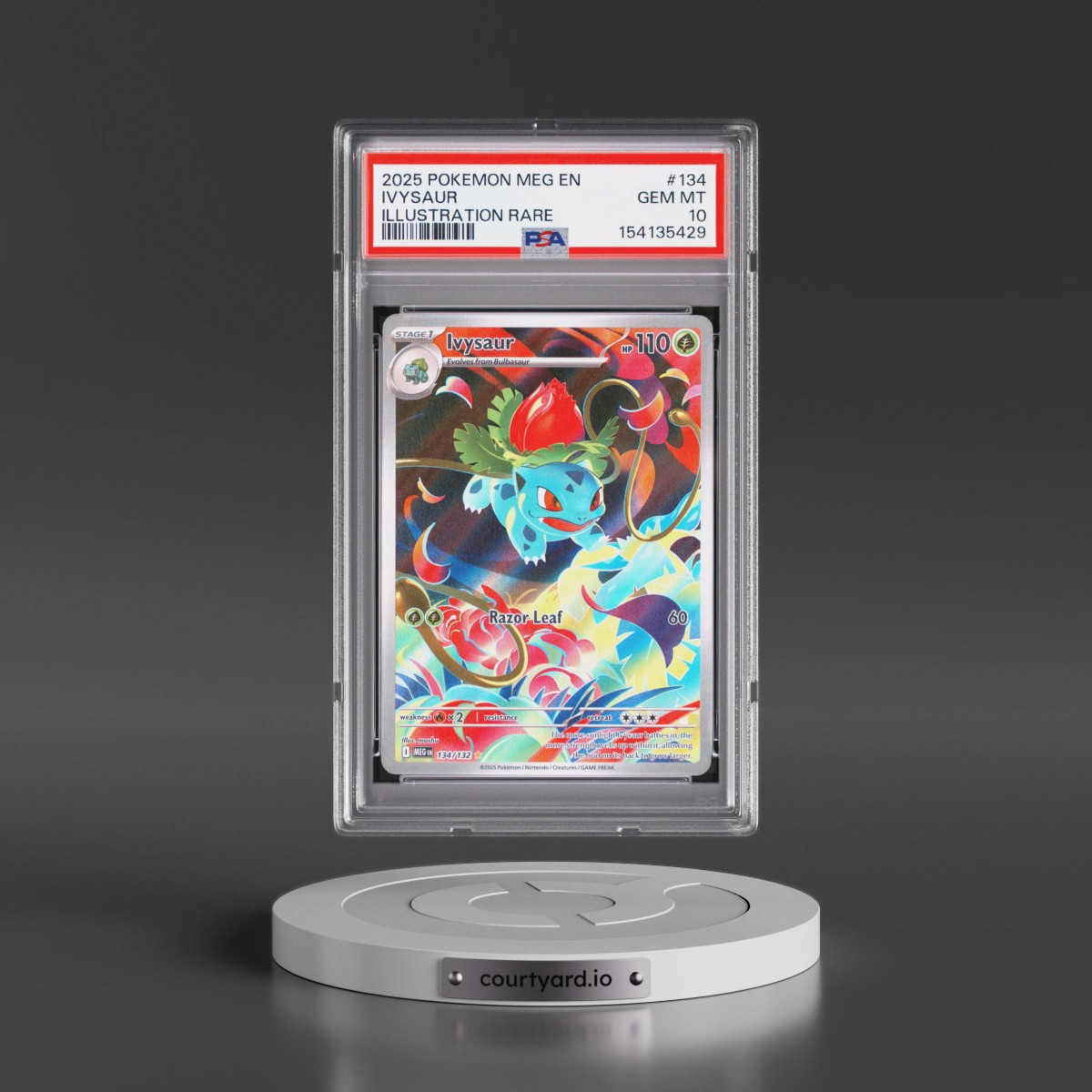 2025 Pokémon Meg EN-Mega Evolution #134 Ivysaur - Illustration Rare (PSA 10 GEM MINT)