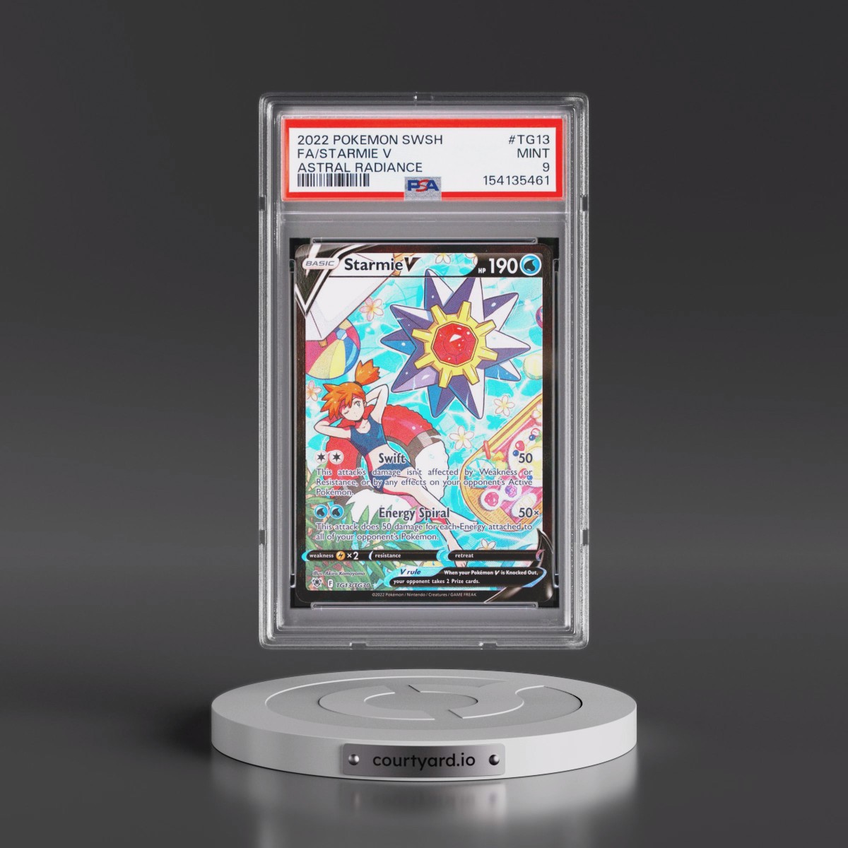 2022 Pokémon Sword & Shield Astral Radiance #TG13 Starmie V - Holo Full Art (PSA 9 MINT)