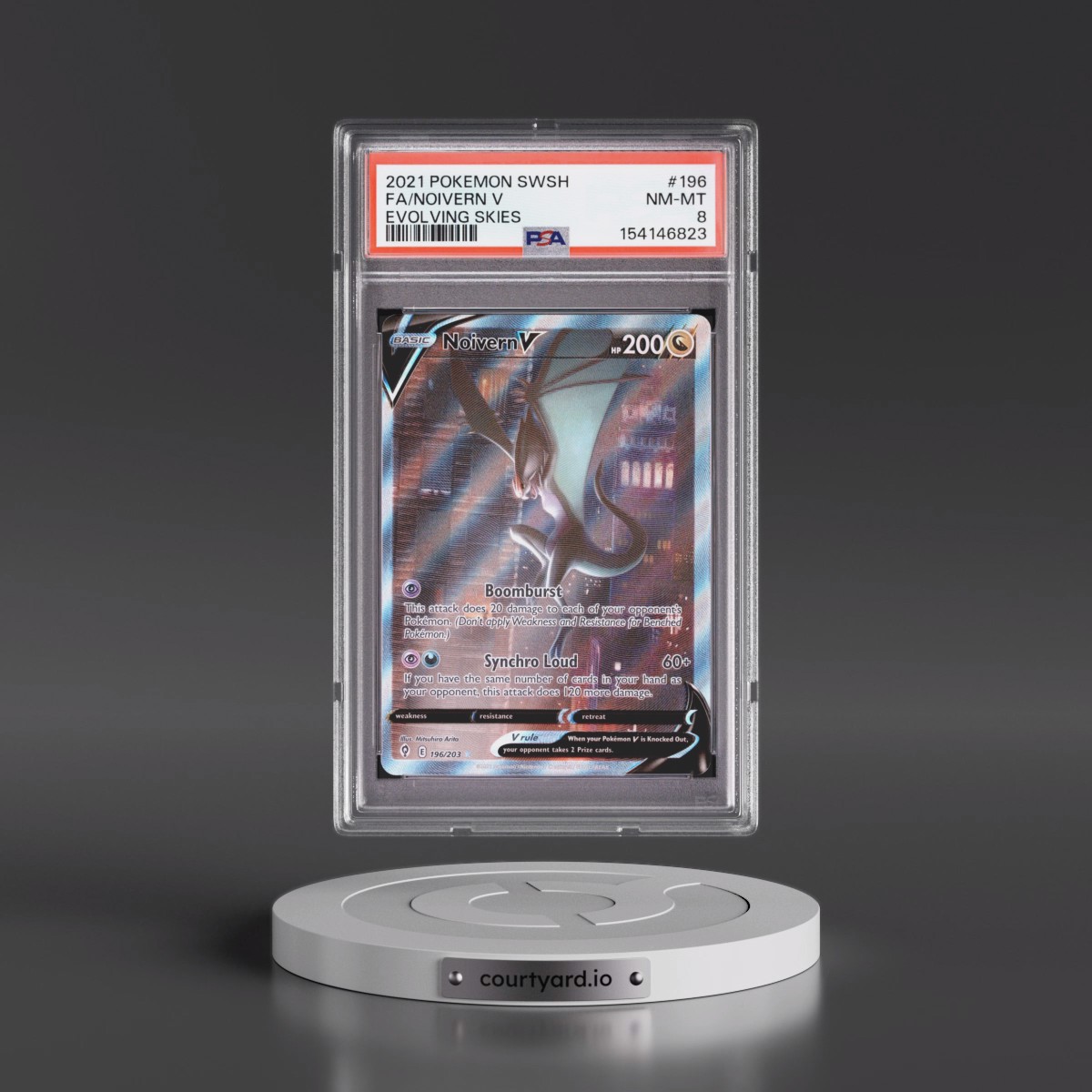 2021 Pokémon Sword & Shield Evolving Skies #196 Noivern V - Holo Full Art (PSA 8 NM-MT)