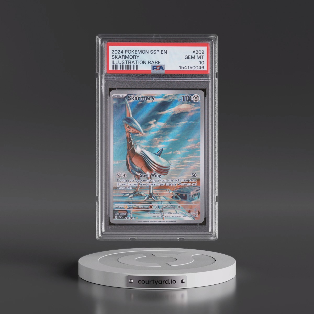 2024 Pokémon Ssp EN-Surging Sparks #209 Skarmory - Illustration Rare (PSA 10 GEM MINT)