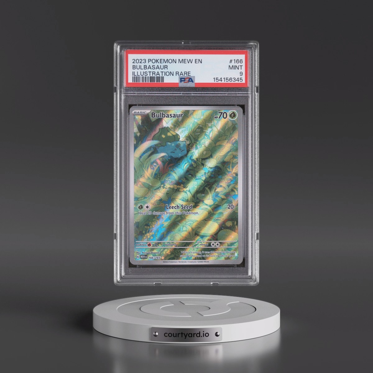 2023 Pokémon Mew EN-151 #166 Bulbasaur - Illustration Rare (PSA 9 MINT)