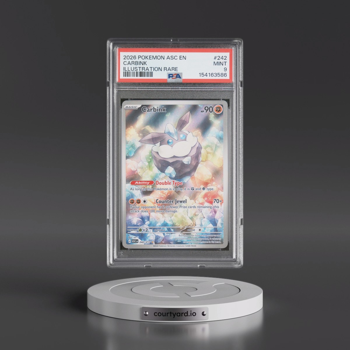 2026 Pokémon Asc EN-Ascended Heroes #242 Carbink - Illustration Rare (PSA 9 MINT)