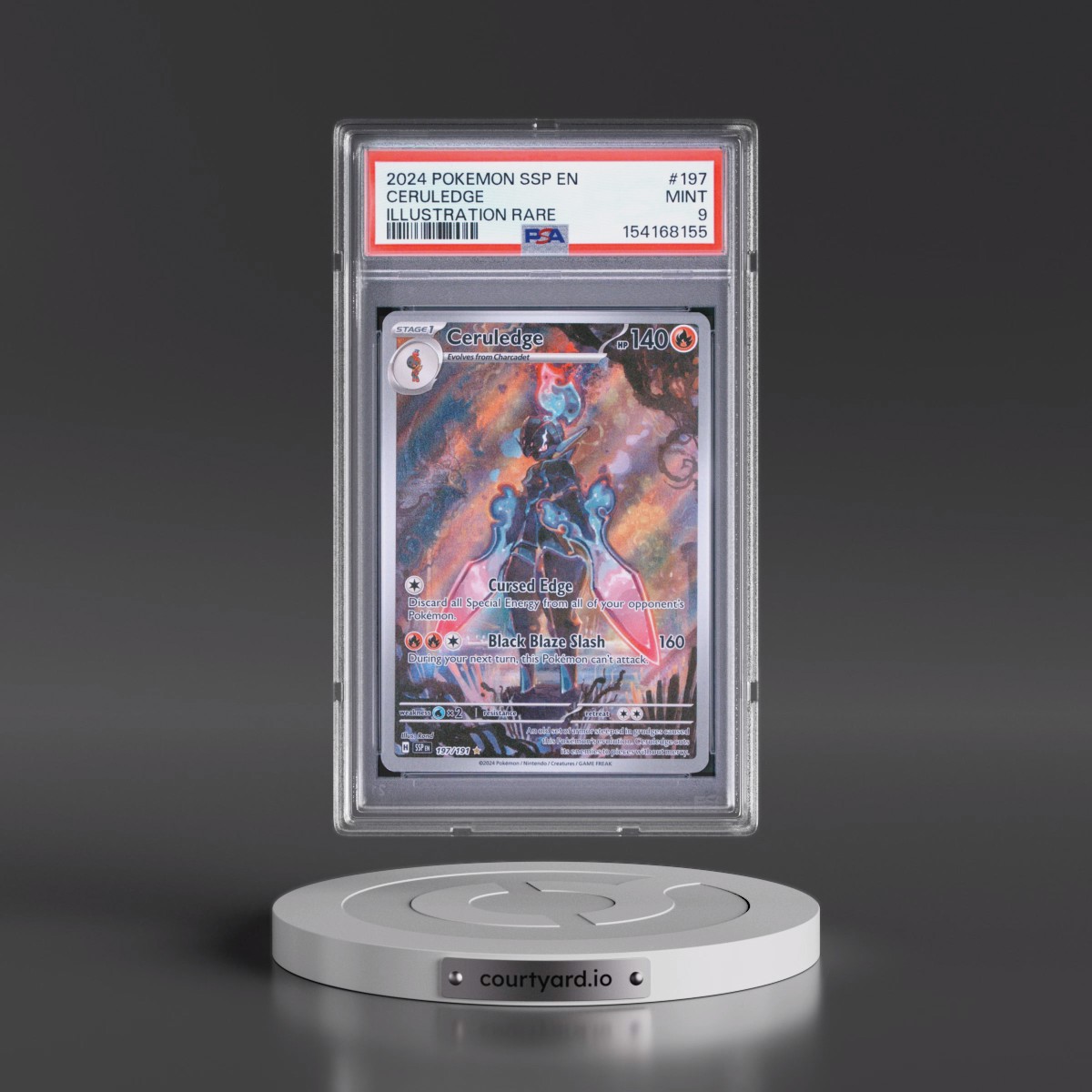 2024 Pokémon Ssp EN-Surging Sparks #197 Ceruledge - Illustration Rare (PSA 9 MINT)