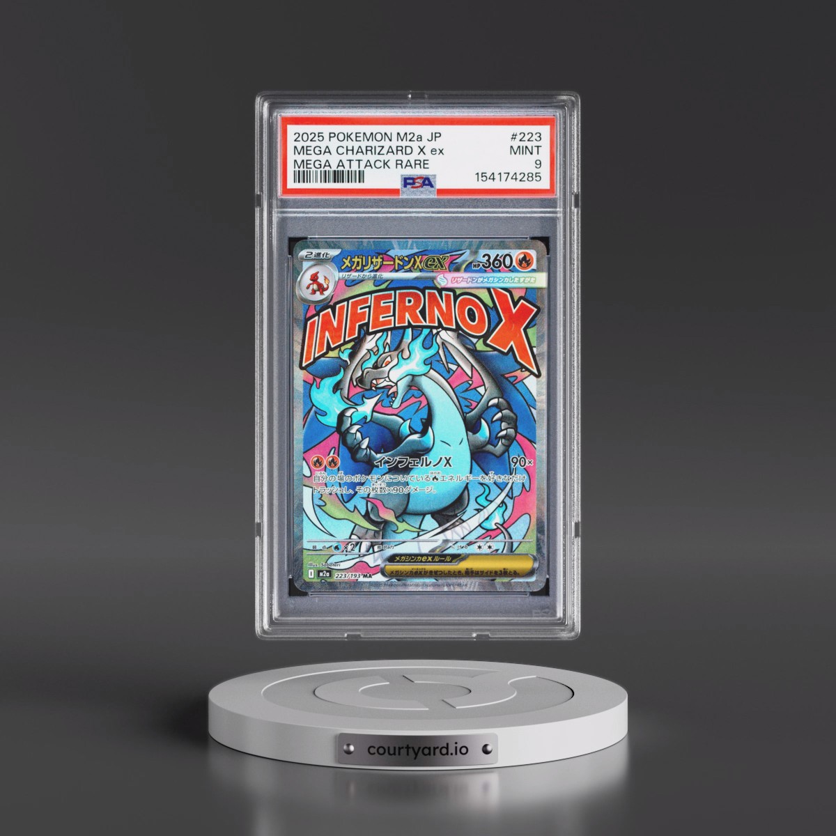2025 Pokémon M2a-Mega Dream EX #223 Mega Charizard X EX - Holo Mega Attack Rare (PSA 9 MINT)