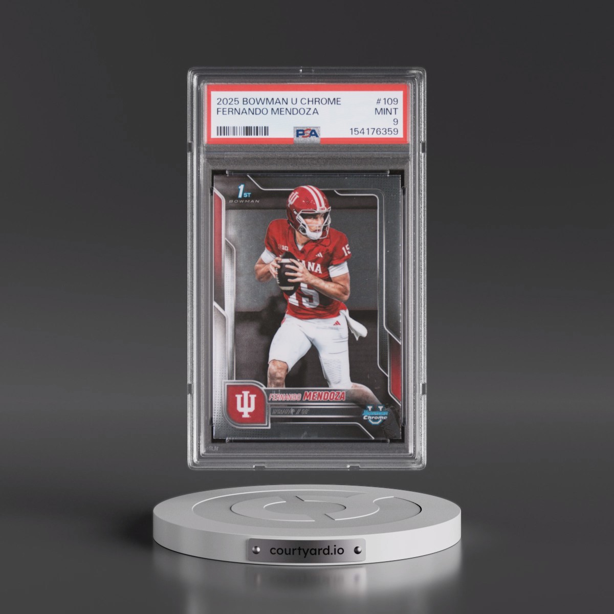2025 Bowman University Chrome #109 Fernando Mendoza (PSA 9 MINT)