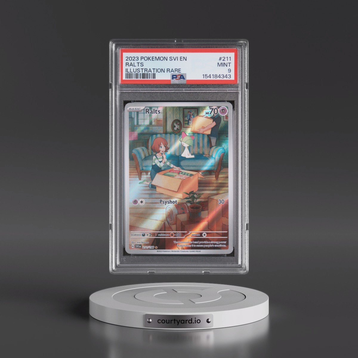 2023 Pokémon Svi EN-Scarlet & Violet #211 Ralts - Illustration Rare (PSA 9 MINT)