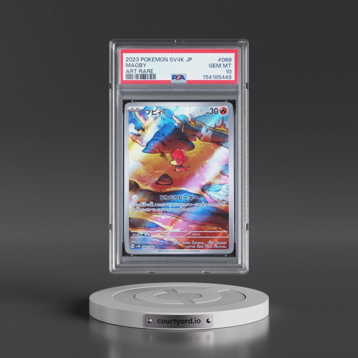 2023 Pokémon Sv4k-Ancient Roar #068 Magby - Art Rare (PSA 10 GEM MINT)
