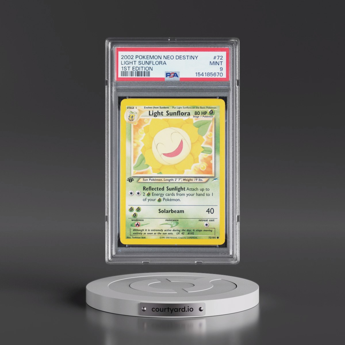 2002 Pokémon Neo Destiny #72 Light Sunflora - 1st Edition (PSA 9 MINT)