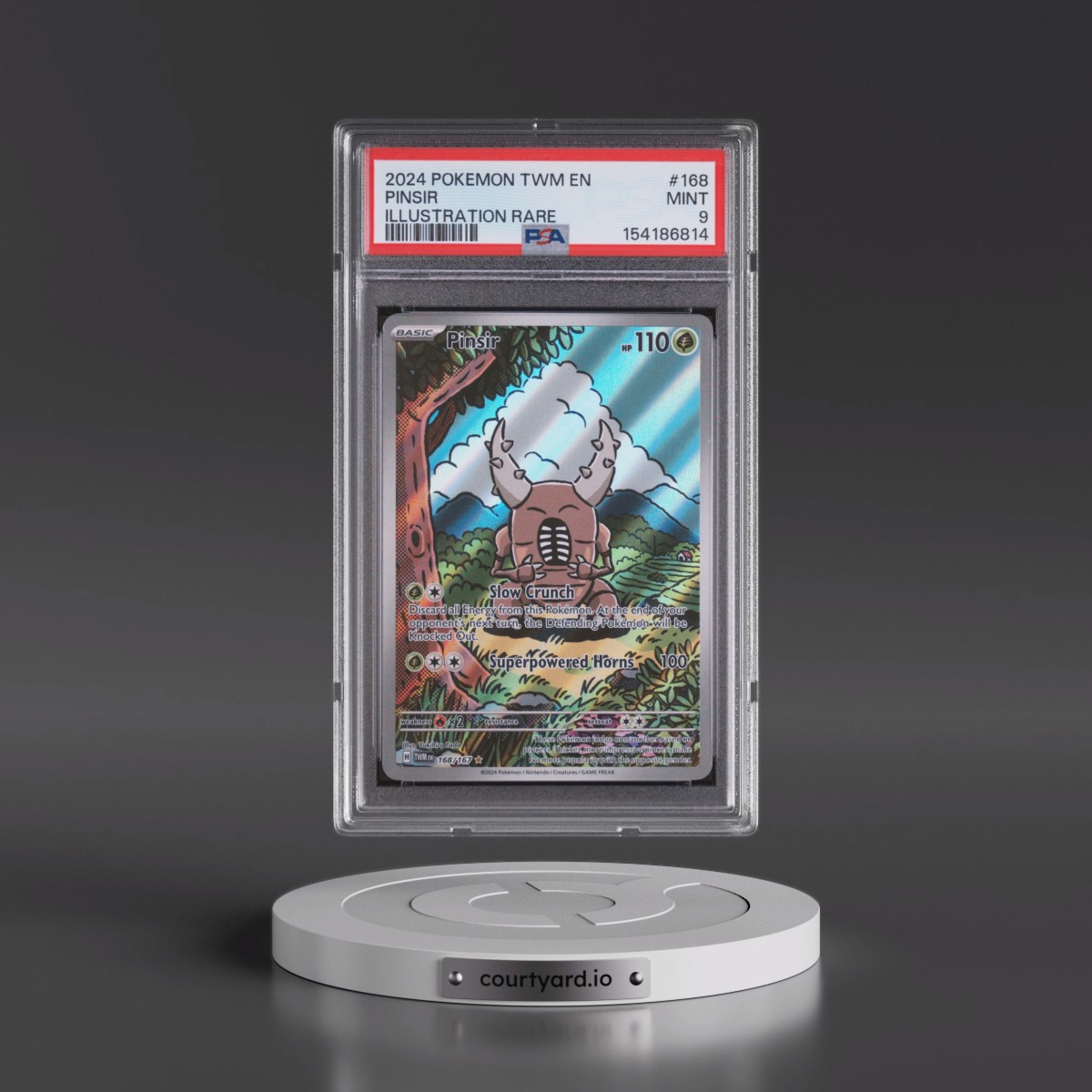 2024 Pokémon Twm EN-Twilight Masquerade #168 Pinsir - Illustration Rare (PSA 9 MINT)