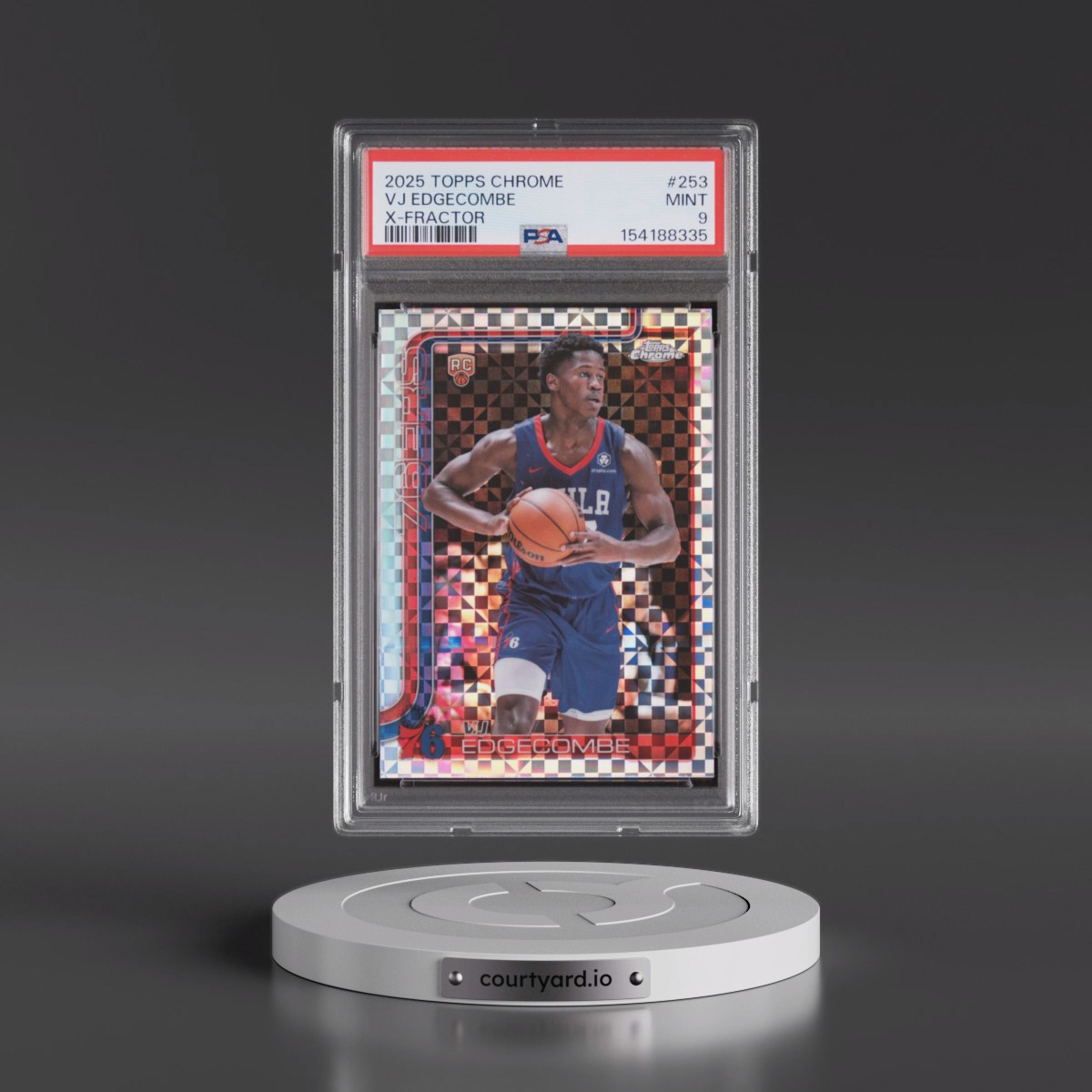 2025 Topps Chrome #253 VJ Edgecombe - X-Fractor (PSA 9 MINT)