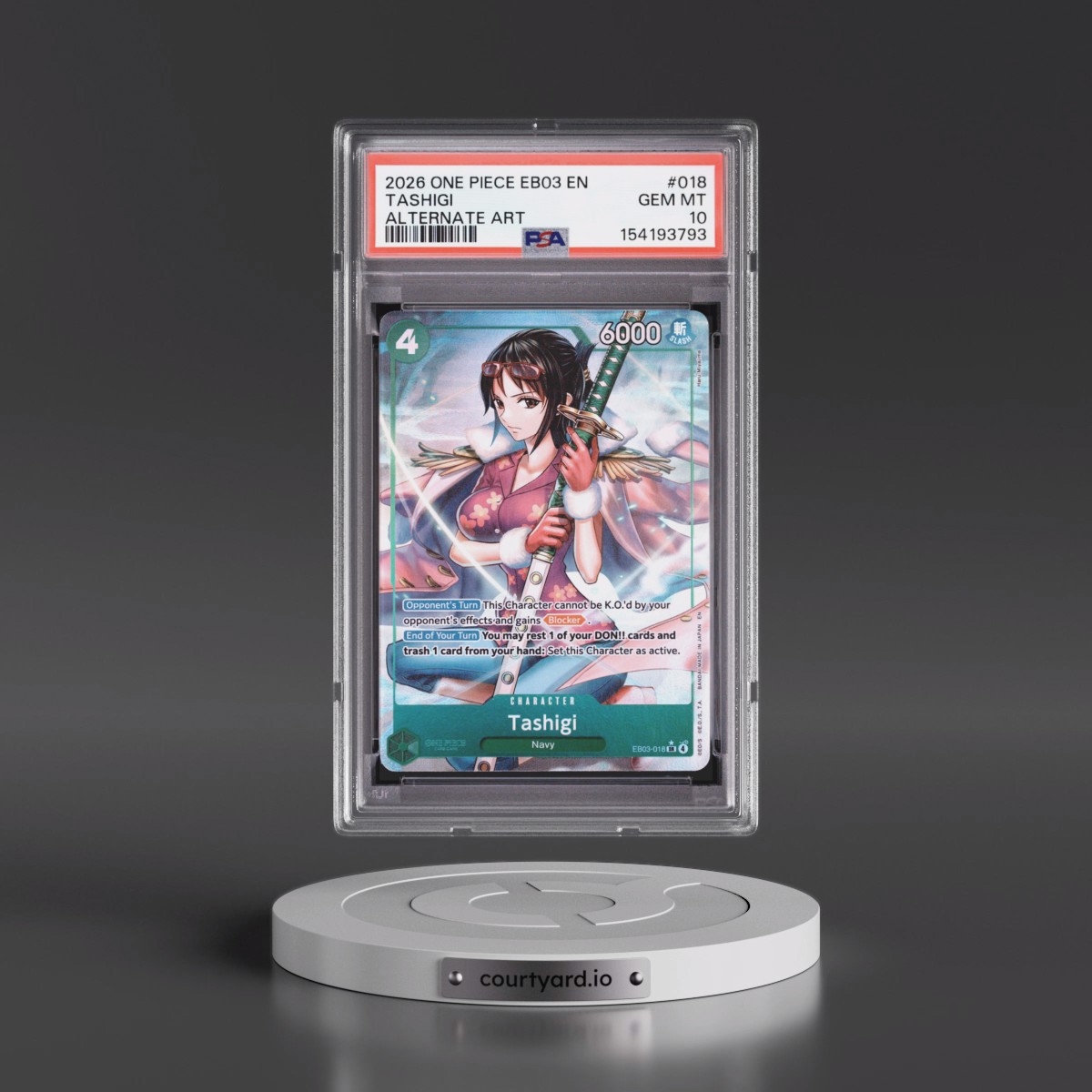 2026 One Piece EB03-Extra Booster -One Piece Heroines Edition #018 Tashigi - Alternate Art (PSA 10 GEM MINT)