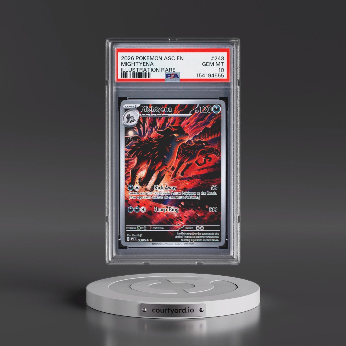 2026 Pokémon Asc EN-Ascended Heroes #243 Mightyena - Illustration Rare (PSA 10 GEM MINT)