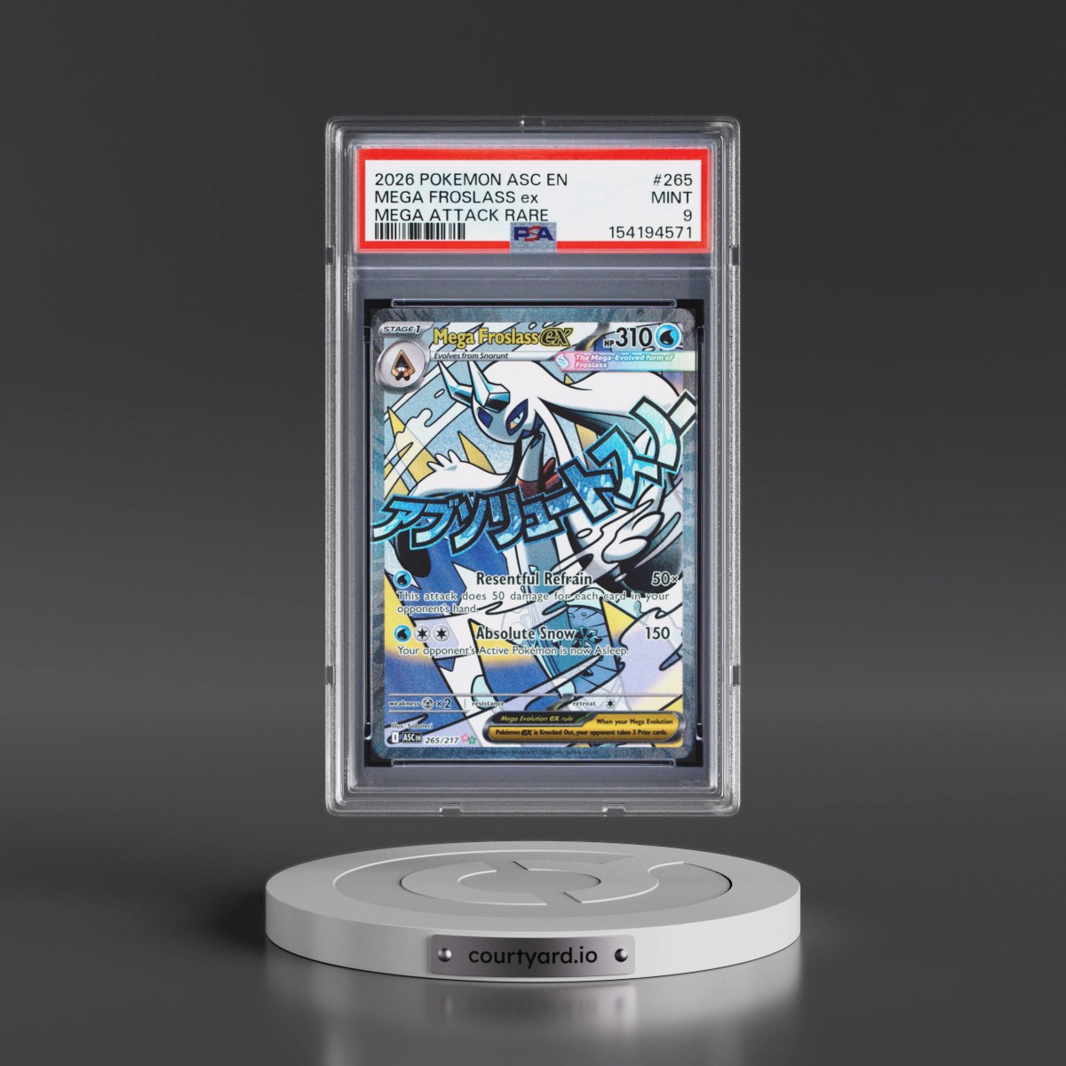 2026 Pokémon Asc EN-Ascended Heroes #265 Mega Froslass EX - Holo Mega Attack Rare (PSA 9 MINT)
