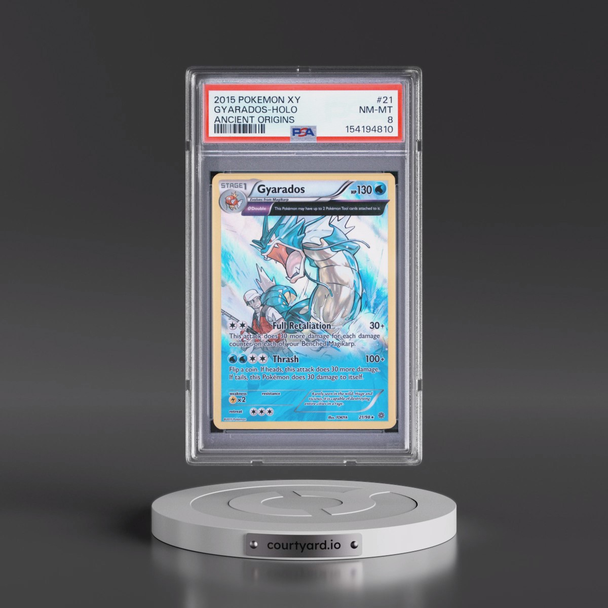 2015 Pokémon XY Ancient Origins #21 Gyarados - Holo (PSA 8 NM-MT)