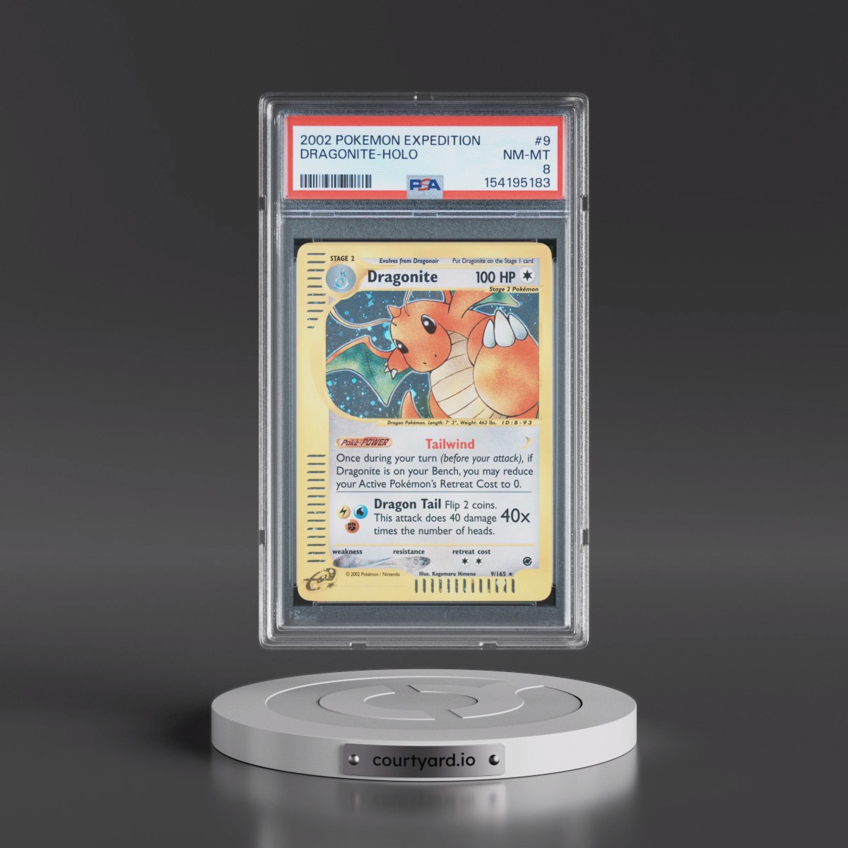 2002 Pokémon Expedition #9 Dragonite - Holo (PSA 8 NM-MT)
