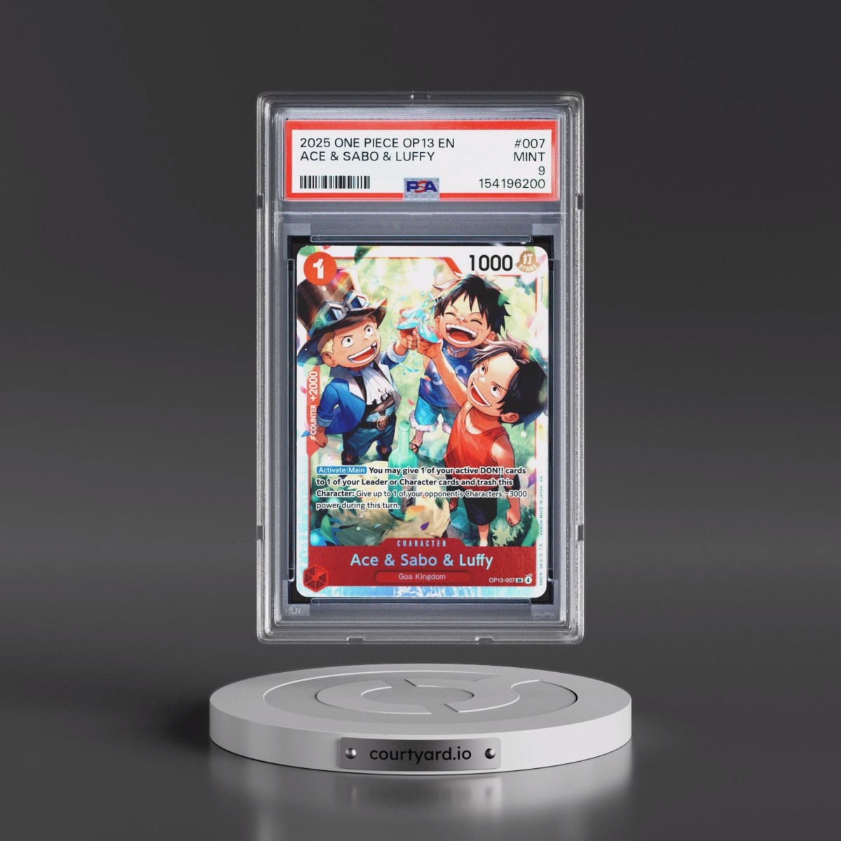 2025 One Piece OP13-Carrying on His Will #007 Ace & Sabo & Luffy (PSA 9 MINT)