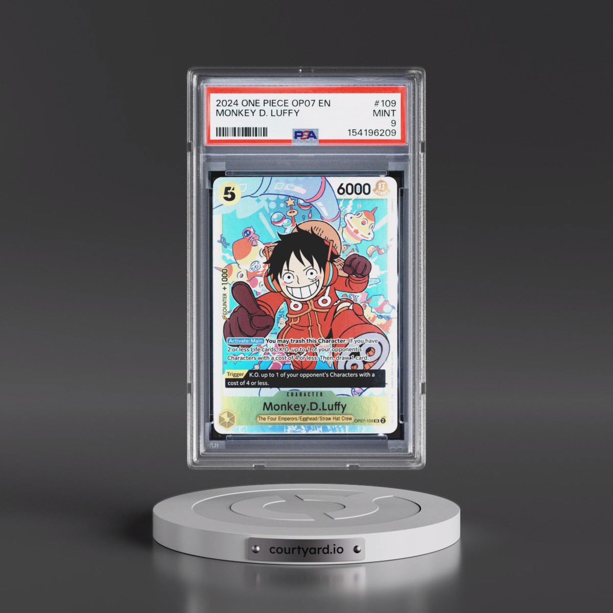 2024 One Piece OP07-500 Years in the Future #109 Monkey D. Luffy (PSA 9 MINT)