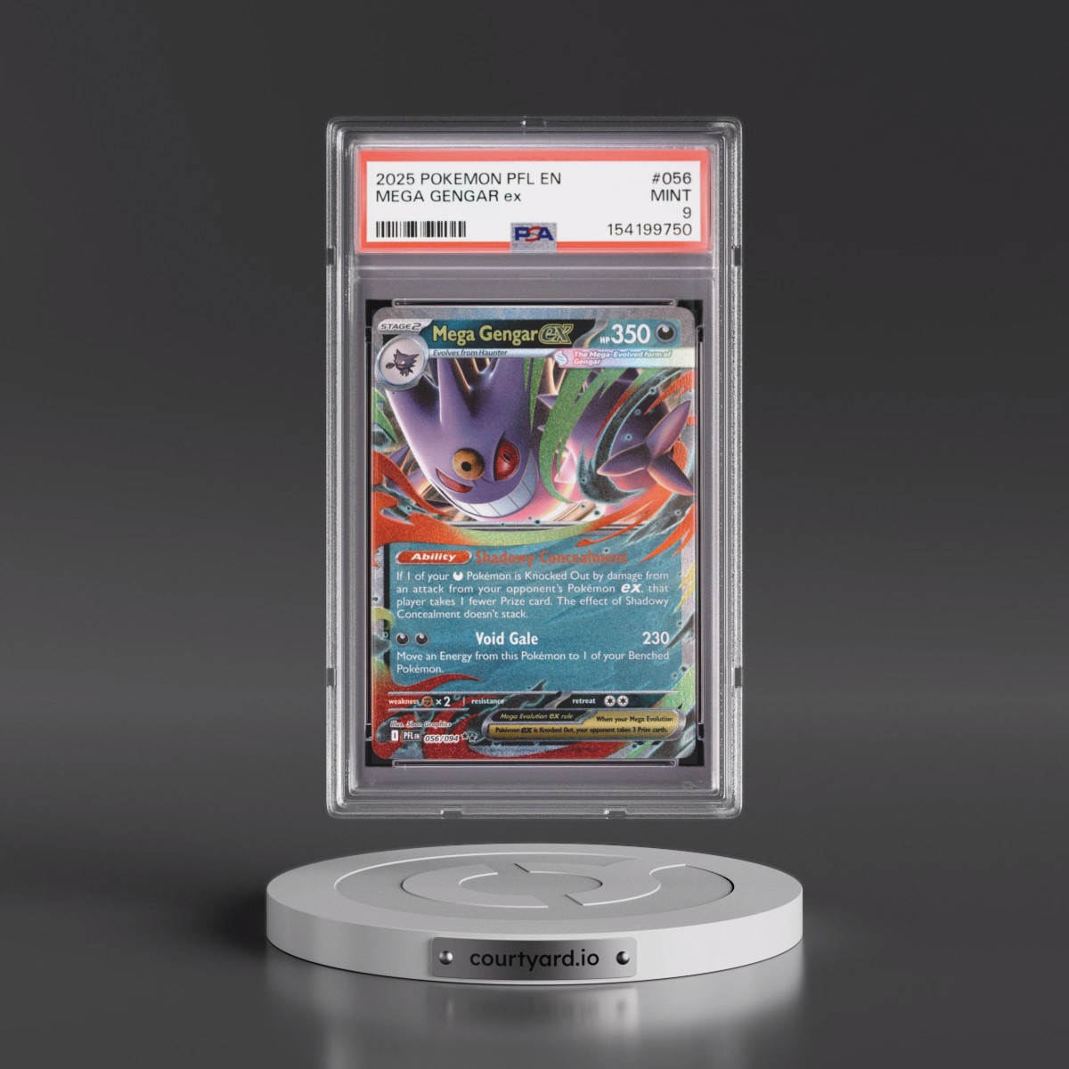 2025 Pokémon Pfl EN-Phantasmal Flames #056 Mega Gengar EX - Holo (PSA 9 MINT)