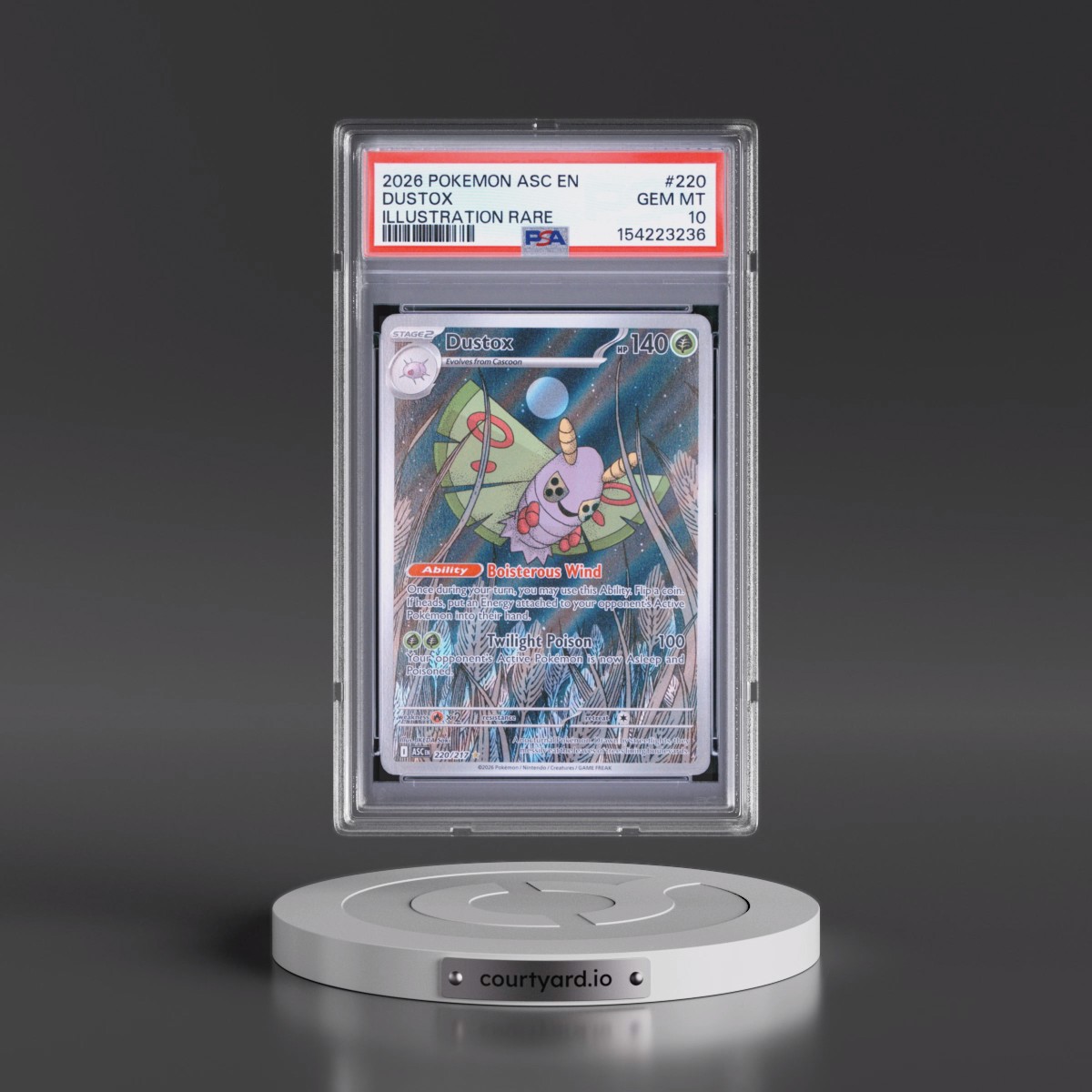 2026 Pokémon Asc EN-Ascended Heroes #220 Dustox - Illustration Rare (PSA 10 GEM MINT)