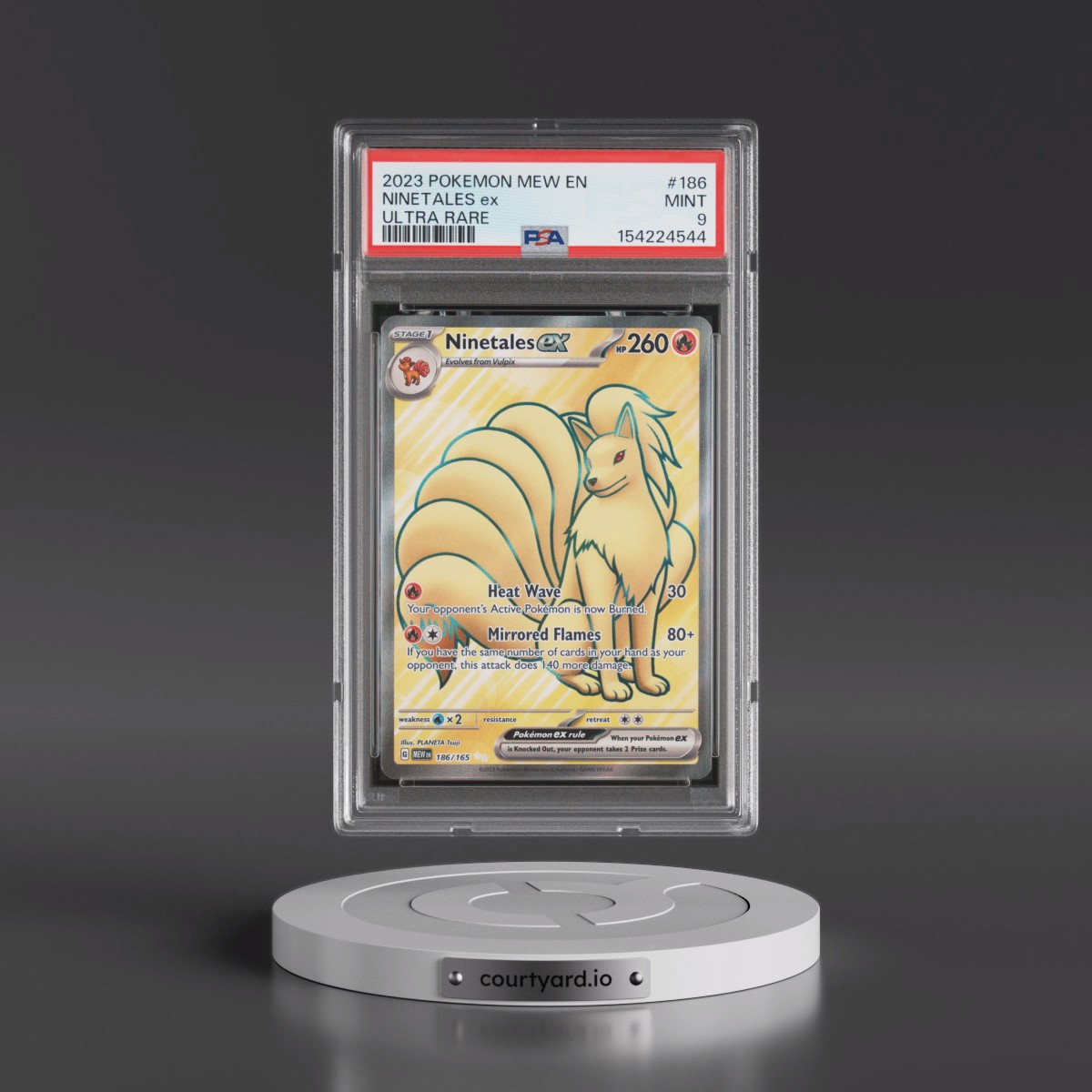 2023 Pokémon Mew EN-151 #186 Ninetales EX - Holo Ultra Rare (PSA 9 MINT)