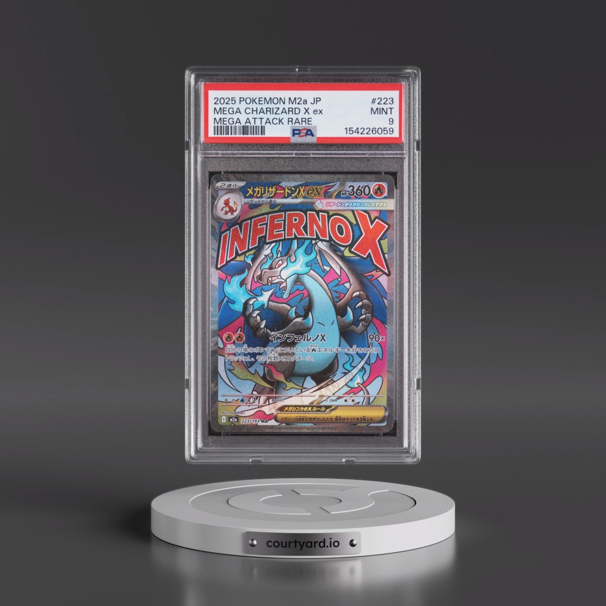 2025 Pokémon M2a-Mega Dream EX #223 Mega Charizard X EX - Holo Mega Attack Rare (PSA 9 MINT)