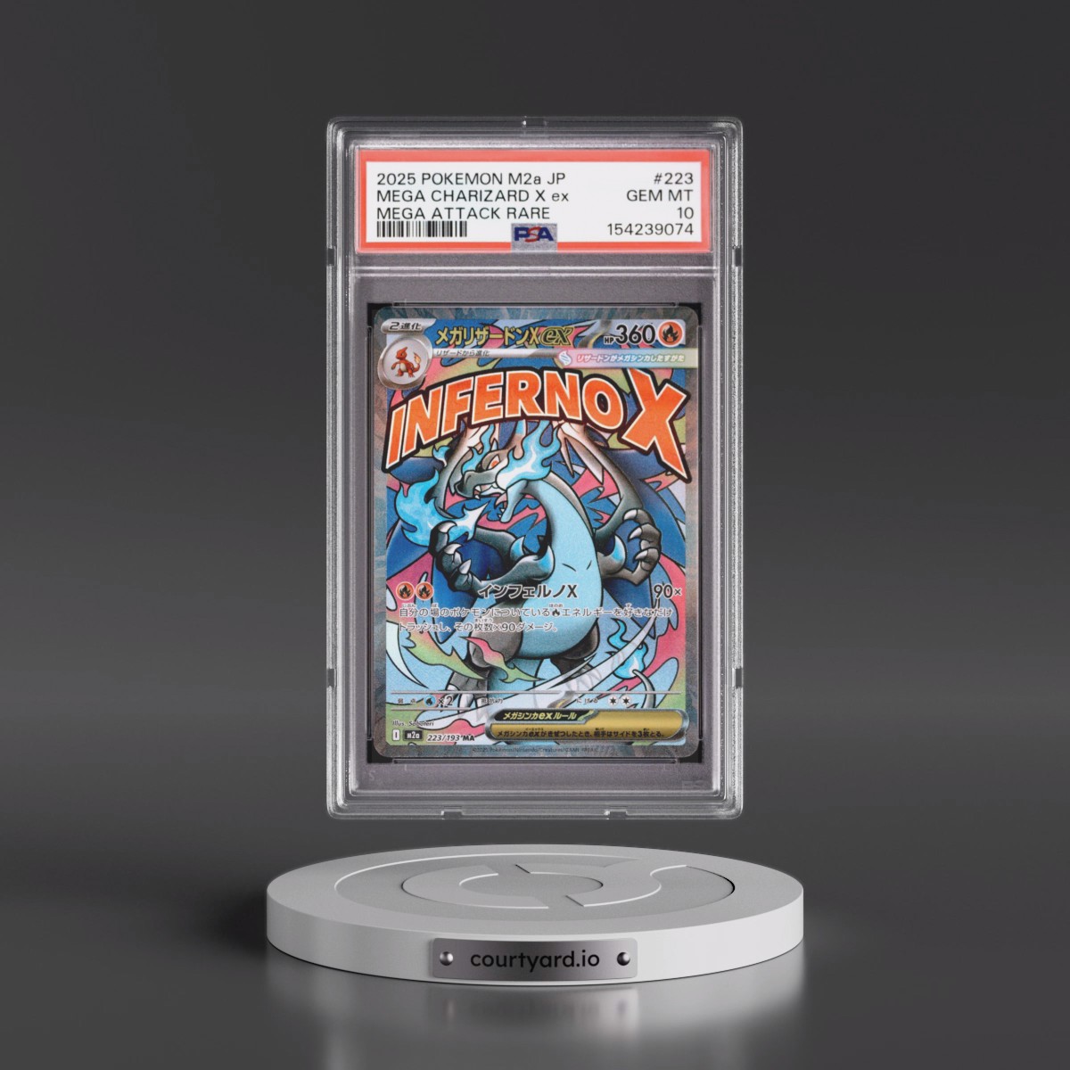 2025 Pokémon M2a-Mega Dream EX #223 Mega Charizard X EX - Holo Mega Attack Rare (PSA 10 GEM MINT)