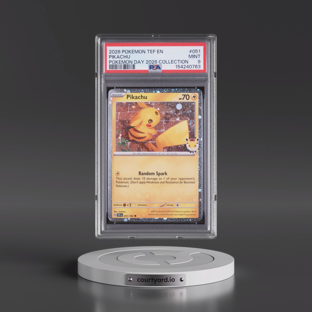 2026 Pokémon Tef EN-Temporal Forces #051 Pikachu - Pokemon Day 2026 Collection (PSA 9 MINT)
