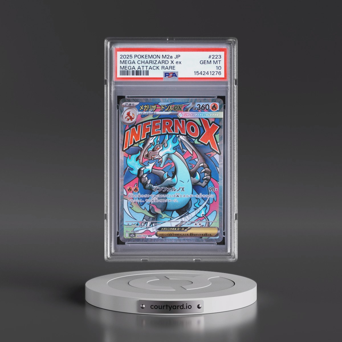 2025 Pokémon M2a-Mega Dream EX #223 Mega Charizard X EX - Holo Mega Attack Rare (PSA 10 GEM MINT)