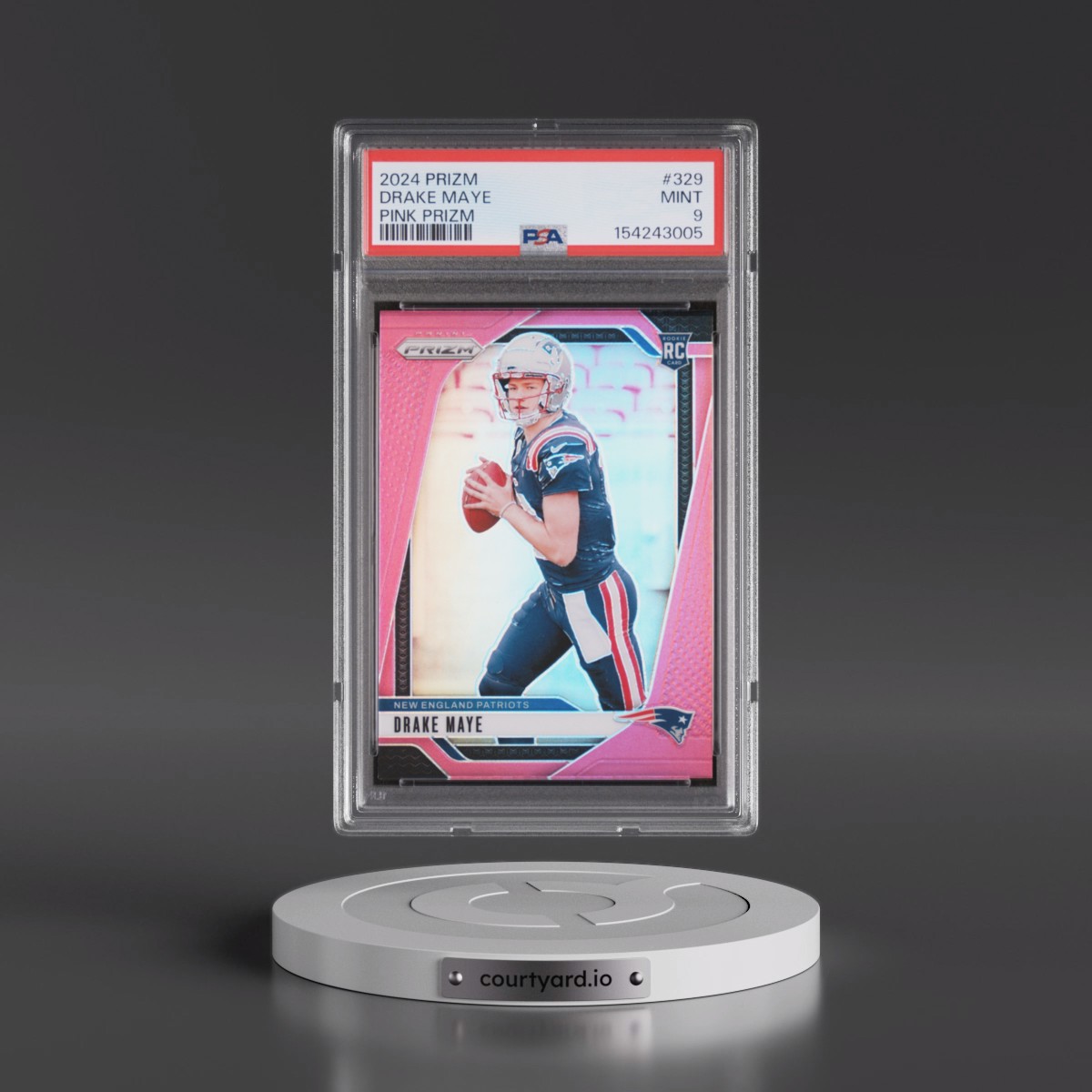 2024 Panini Prizm Drake Maye - Pink Prizm #329 PSA 9