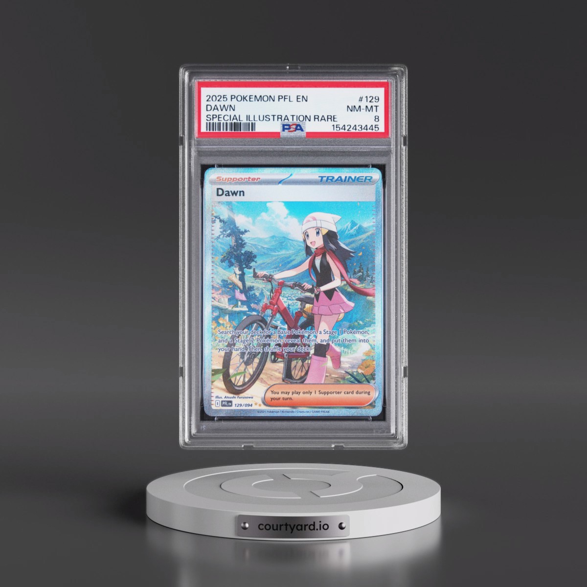 2025 Pokémon Pfl EN-Phantasmal Flames #129 Dawn - Special Illustration Rare (PSA 8 NM-MT)