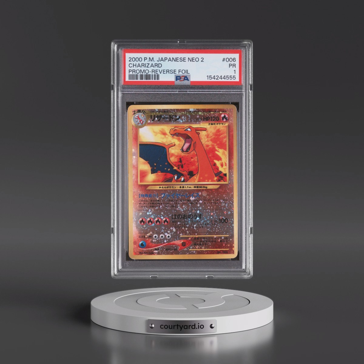 2000 Pokémon Neo 2 Promo #006 Charizard - Reverse Foil (PSA 1 PR)