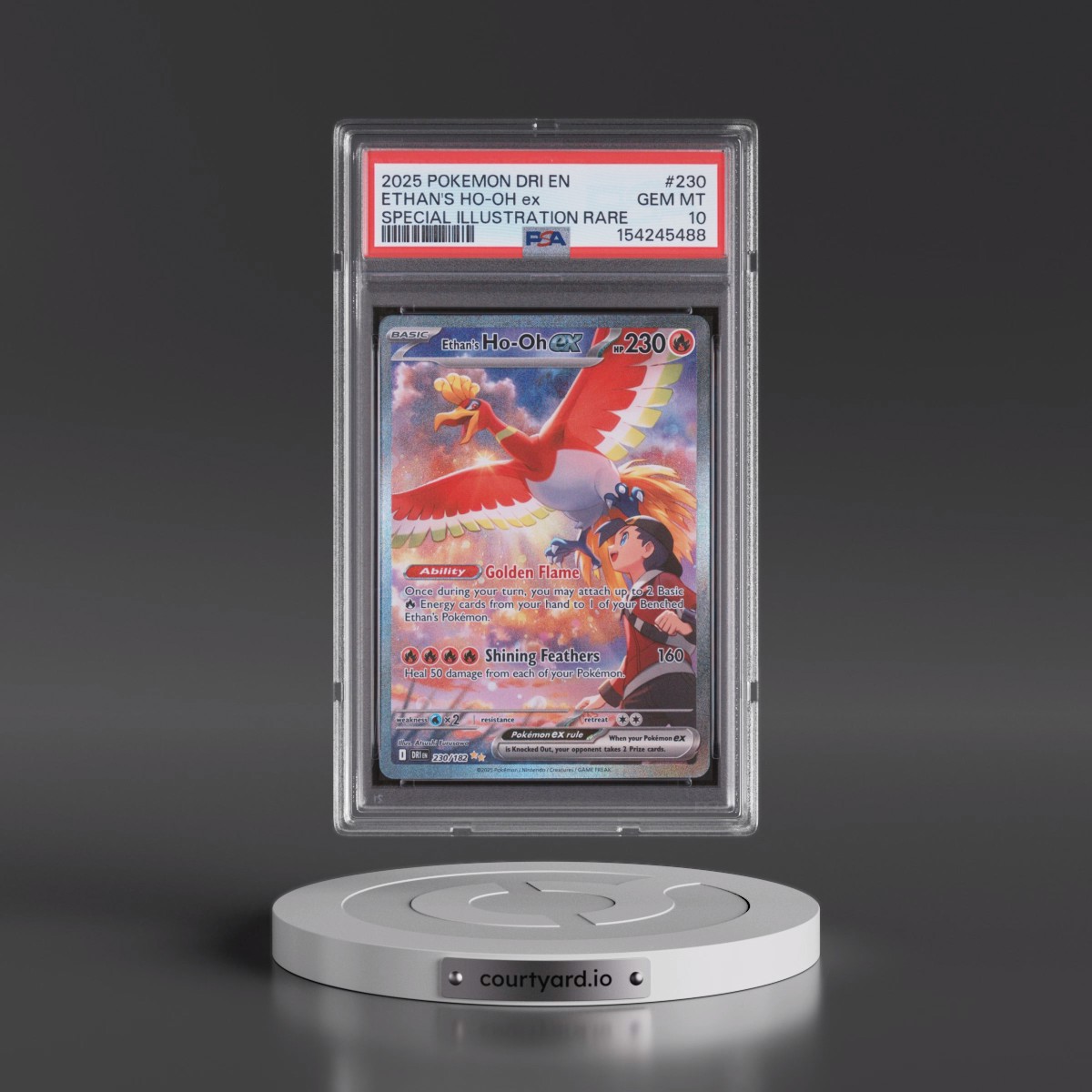 2025 Pokémon Dri EN-Destined Rivals #230 Ethan's HO-Oh EX - Holo Special Illustration Rare (PSA 10 GEM MINT)