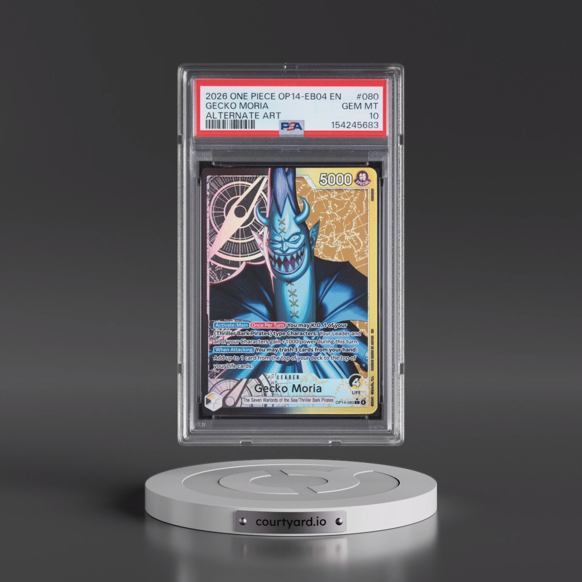 2026 One Piece OP14-EB04-the Azure Sea's Seven #080 Gecko Moria - Alternate Art (PSA 10 GEM MINT)