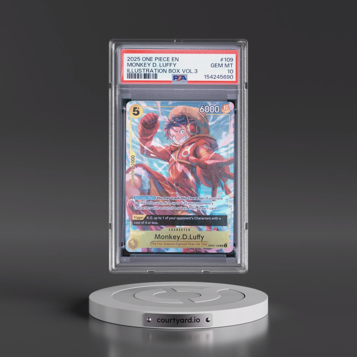 2025 One Piece Promos #109 Monkey D. Luffy - Illustration Box Vol.3 (PSA 10 GEM MINT)