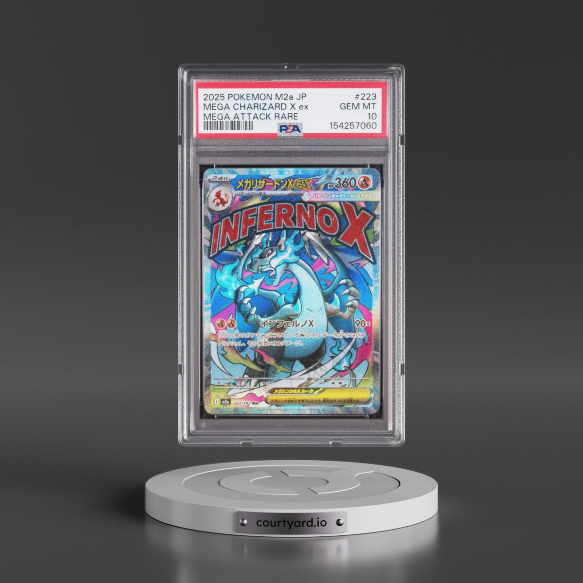 2025 Pokémon M2a-Mega Dream EX #223 Mega Charizard X EX - Holo Mega Attack Rare (PSA 10 GEM MINT)