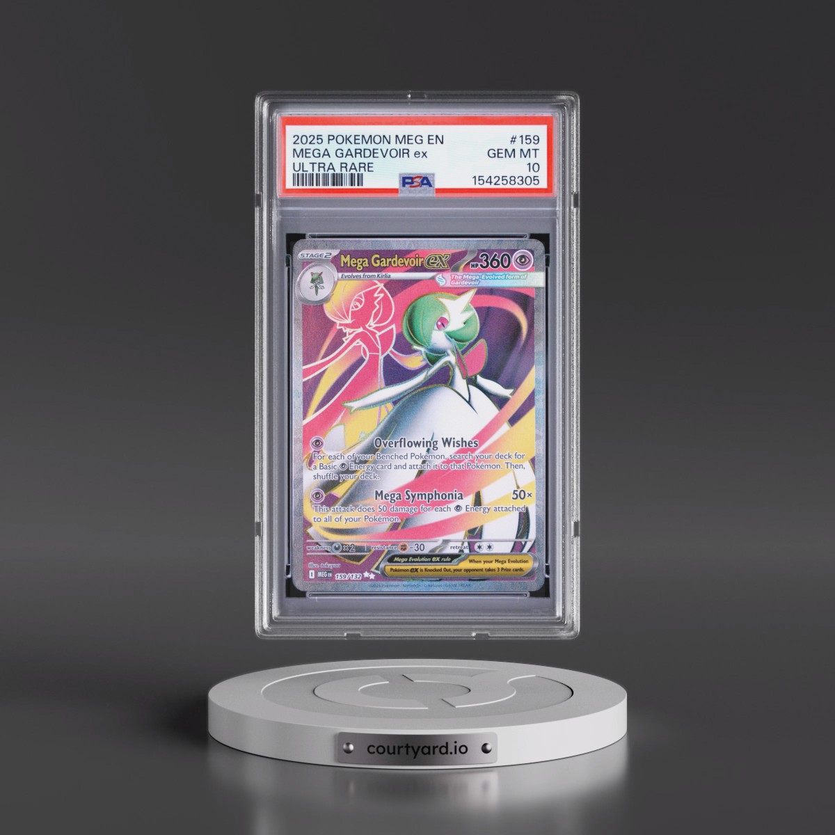 2025 Pokémon Meg EN-Mega Evolution #159 Mega Gardevoir EX - Holo Ultra Rare (PSA 10 GEM MINT)