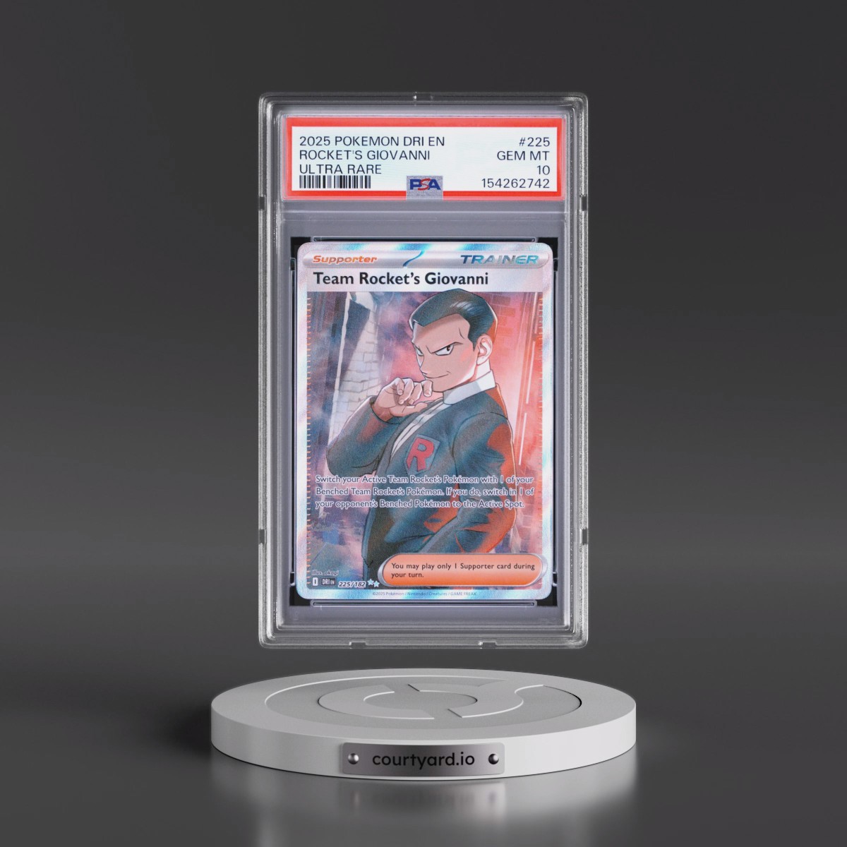 2025 Pokémon Dri EN-Destined Rivals #225 Team Rocket's Giovanni - Ultra Rare (PSA 10 GEM MINT)