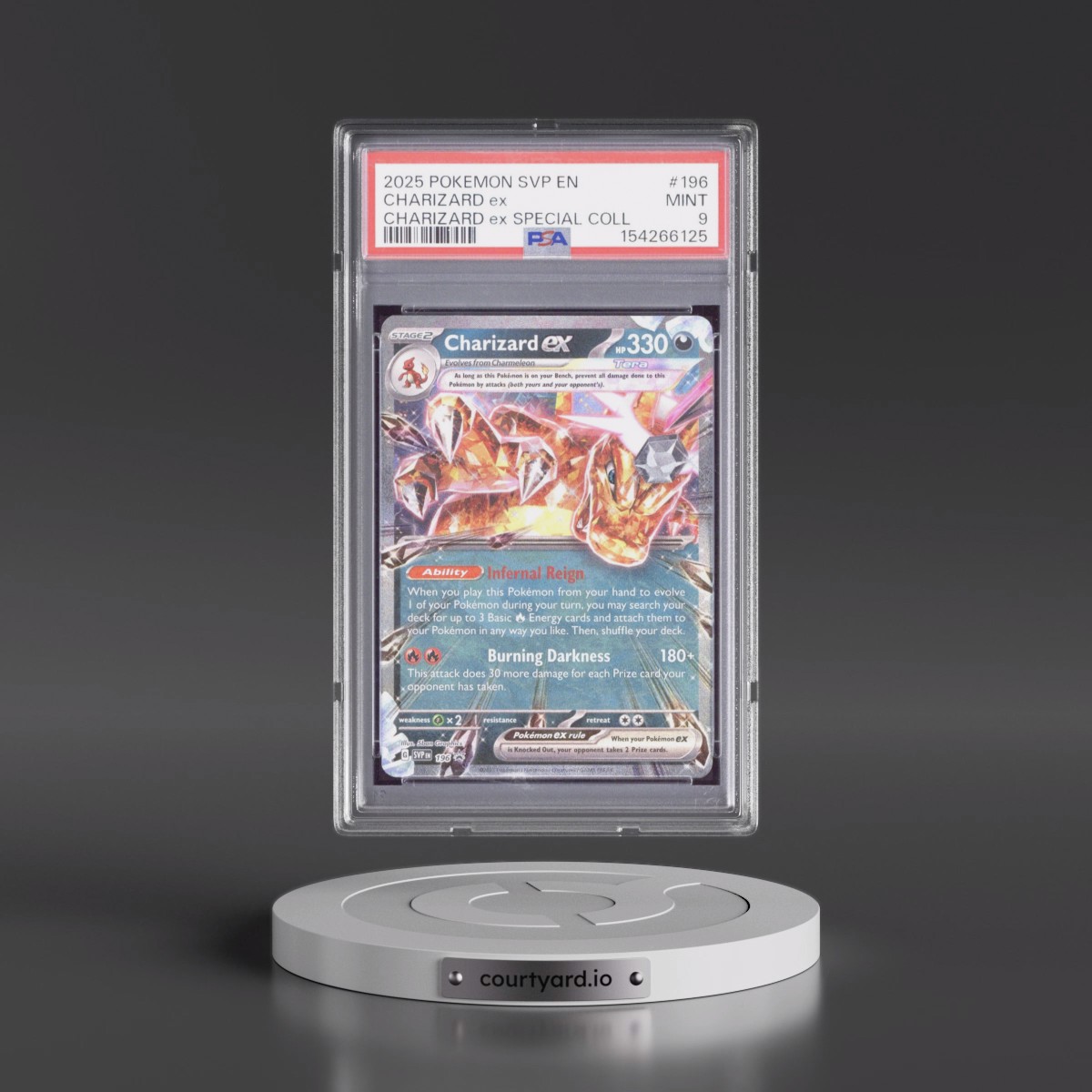 2025 Pokémon Svp EN-SV Black Star Promo #196 Charizard EX - Holo Charizard EX Special Collection (PSA 9 MINT)