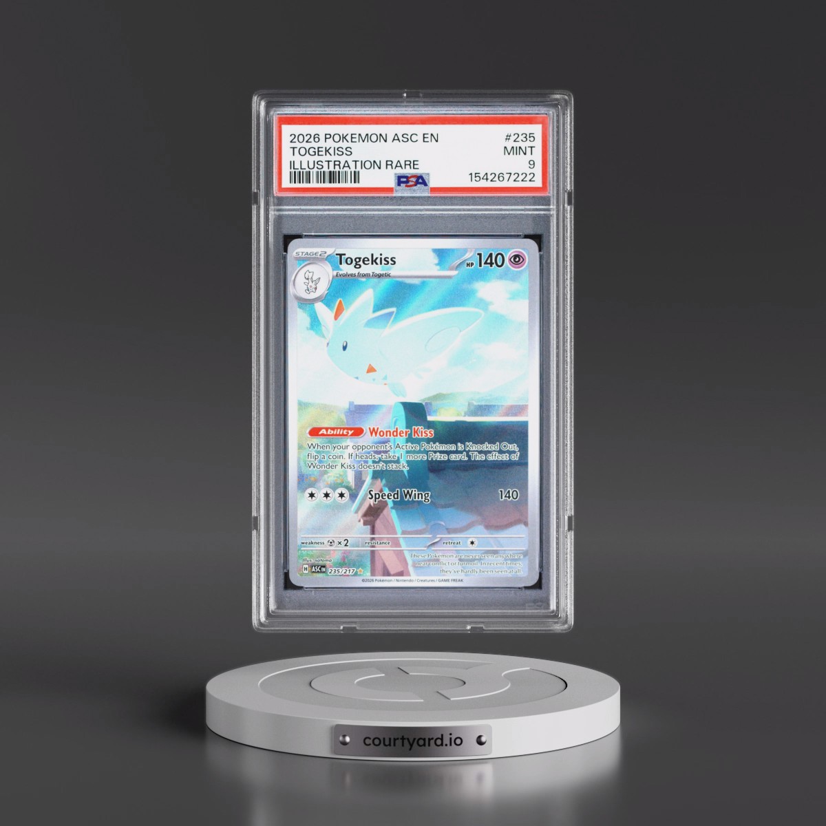 2026 Pokémon Asc EN-Ascended Heroes #235 Togekiss - Illustration Rare (PSA 9 MINT)
