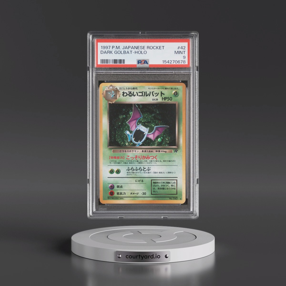 1997 Pokémon Rocket #42 Dark Golbat - Holo (PSA 9 MINT)